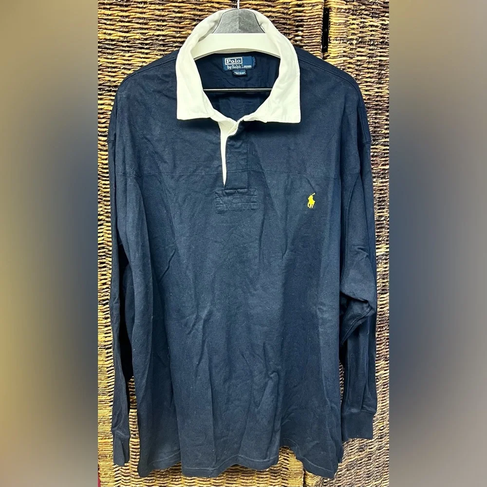 Polo‎ by Ralph Lauren, Men's Shirt in Dark Blue and White, Size:4XB